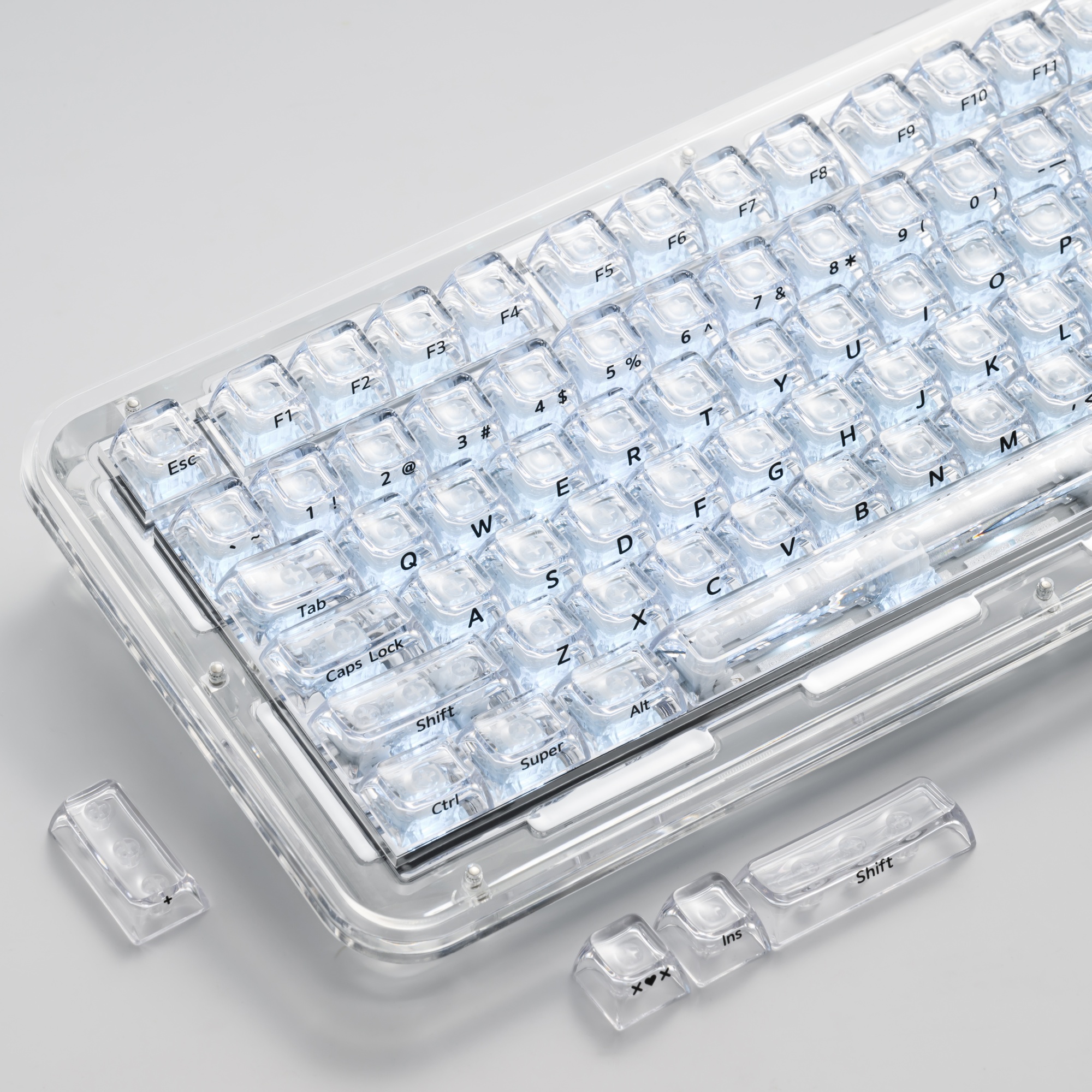 Gaming Keyboard No Rgb - XVX Crystal Transparent SA Profile Keycaps