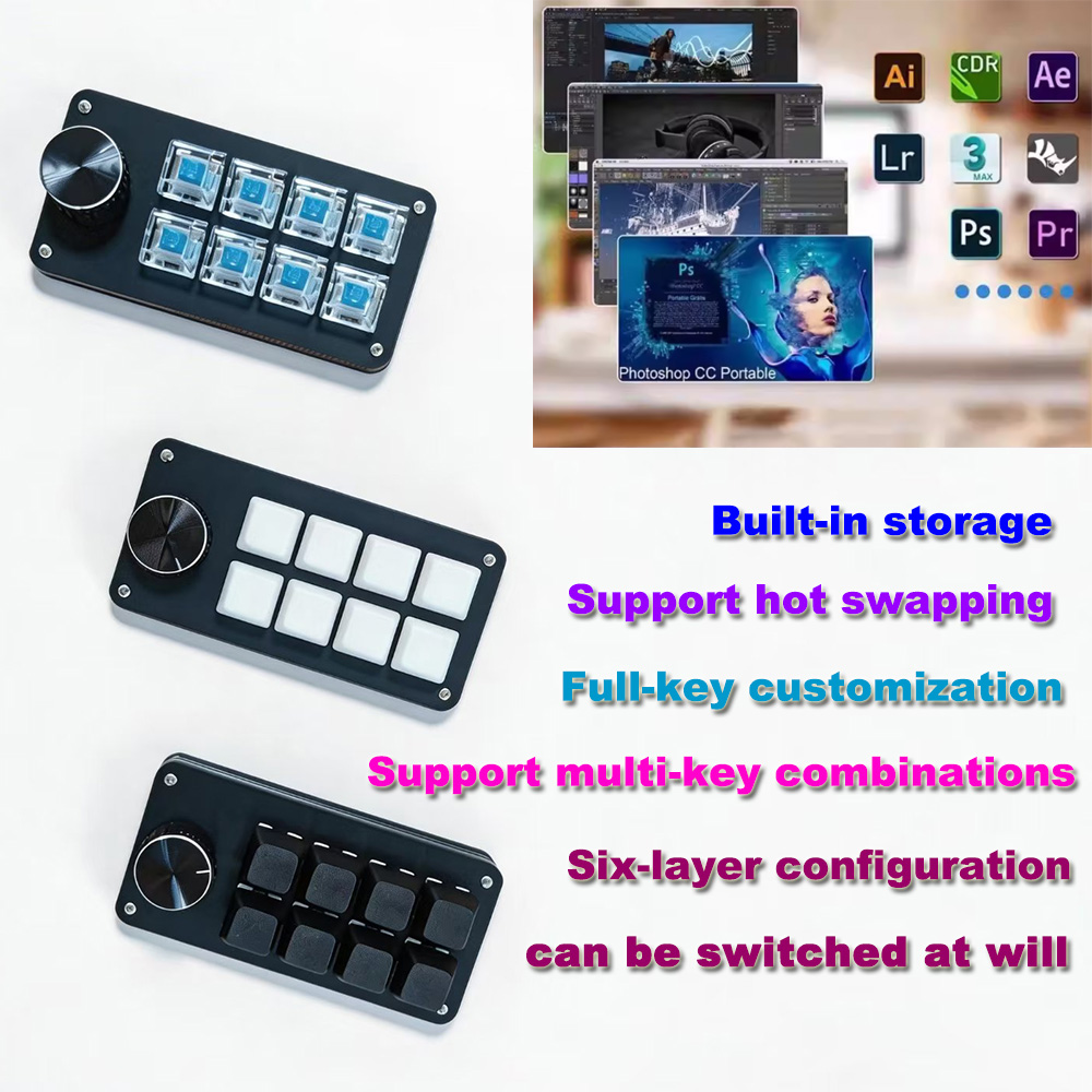 Gaming Keyboard Half - Mini Keyboard with Single Knob &