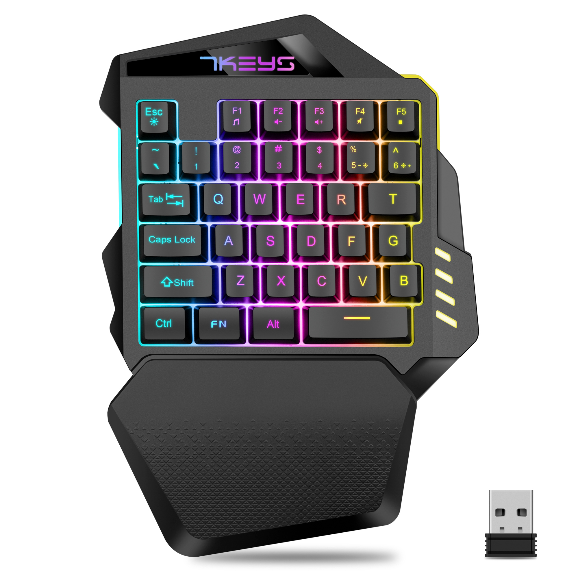 Gaming Keyboard Half - One-handed gaming keyboard 2.4G wireless light