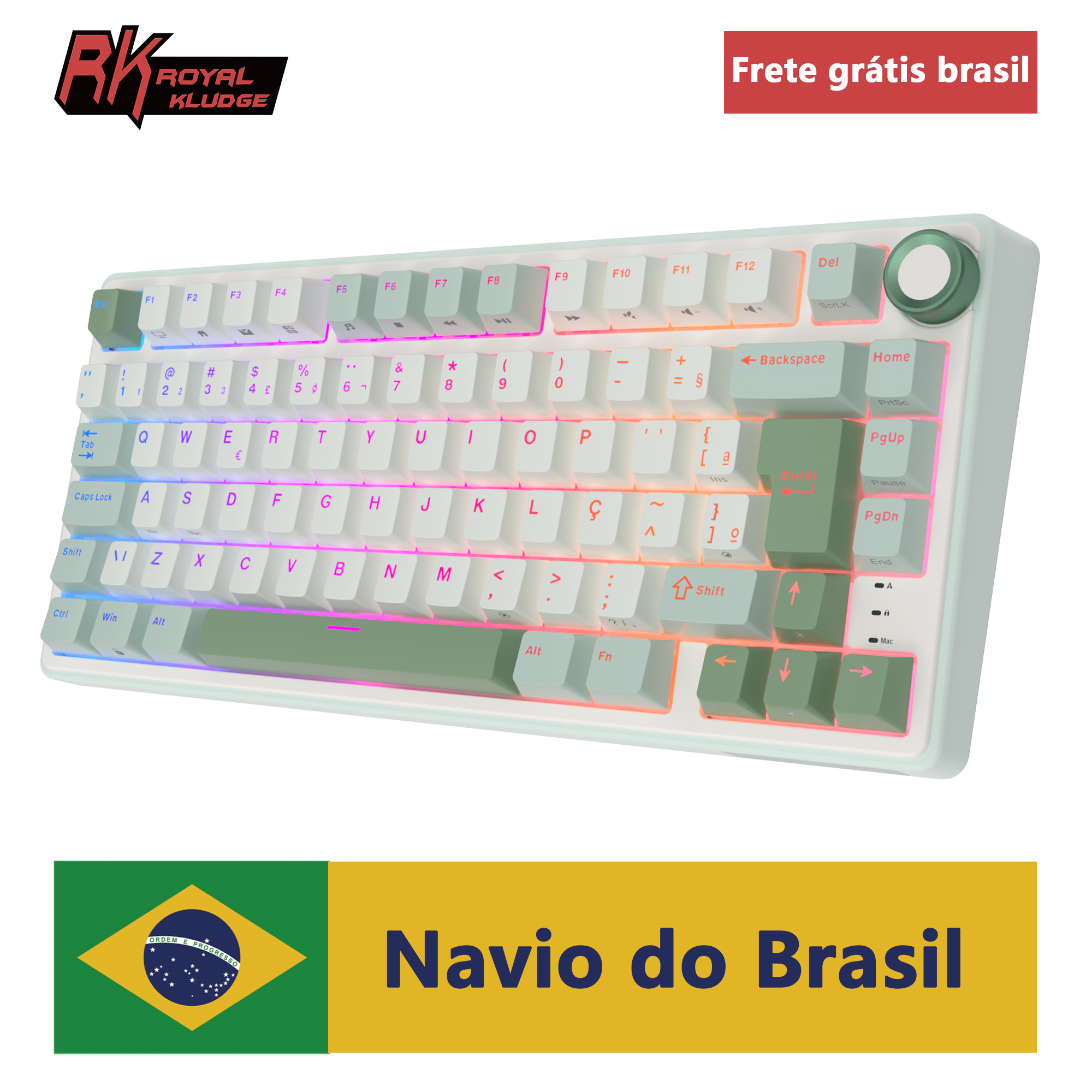 Gaming Keyboard Brand - Royal Kludge RK R75 Brazilian Mechanical