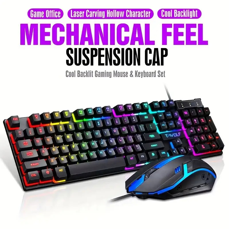 Gaming Keyboard And Mouse For Xbox - 2pcs Black Wired Gaming Keyboard and