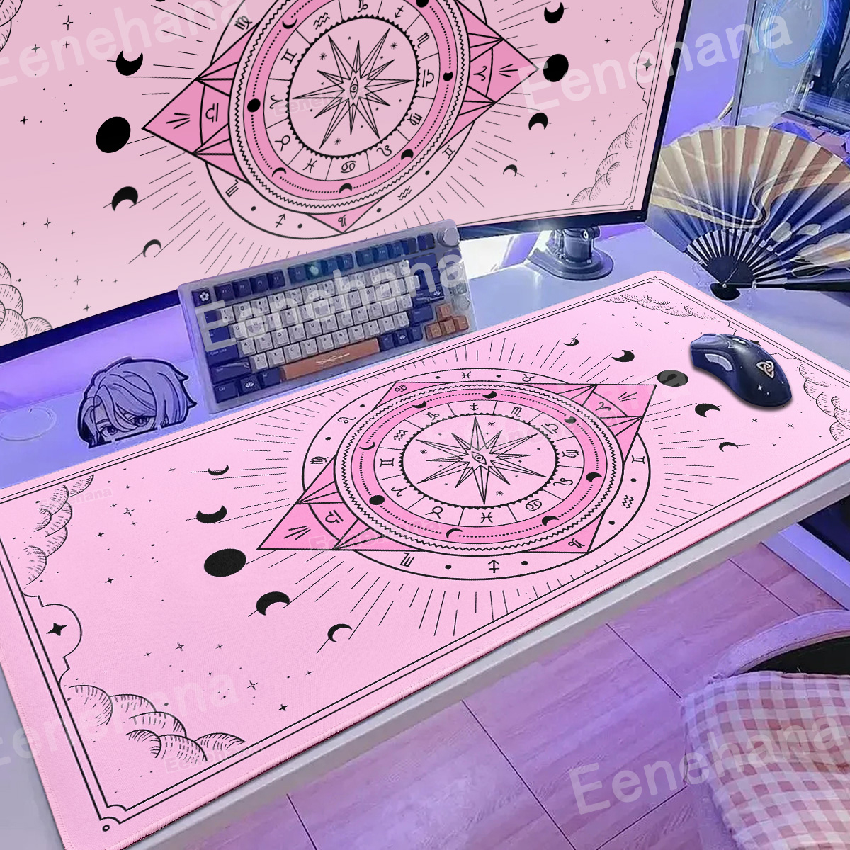 Gaming Keyboard Brand - XXL Moon Card Mouse Pad Keyboard