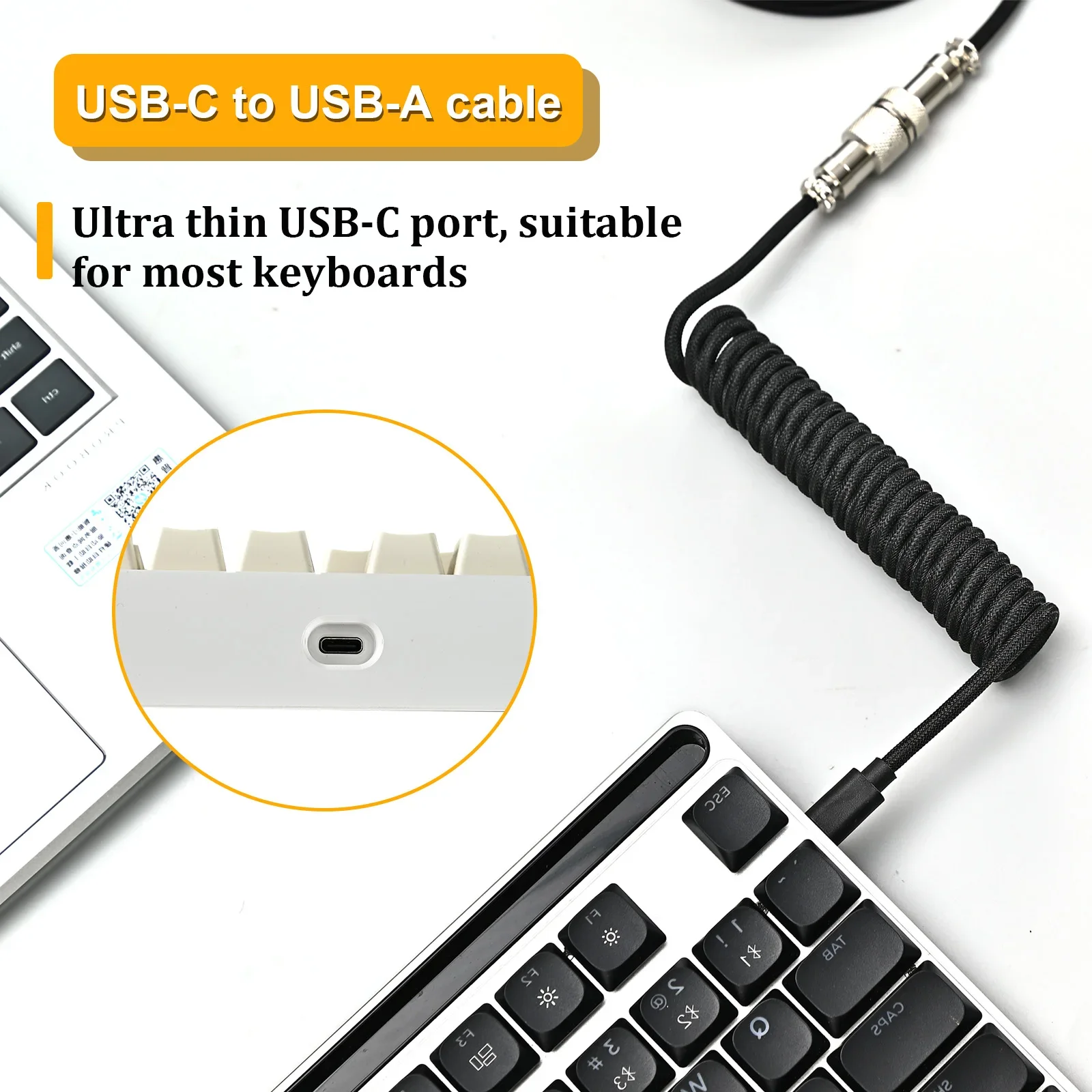 New Type C Coiled Cable USB Av - Gaming Keyboard Type C recensie en prijs