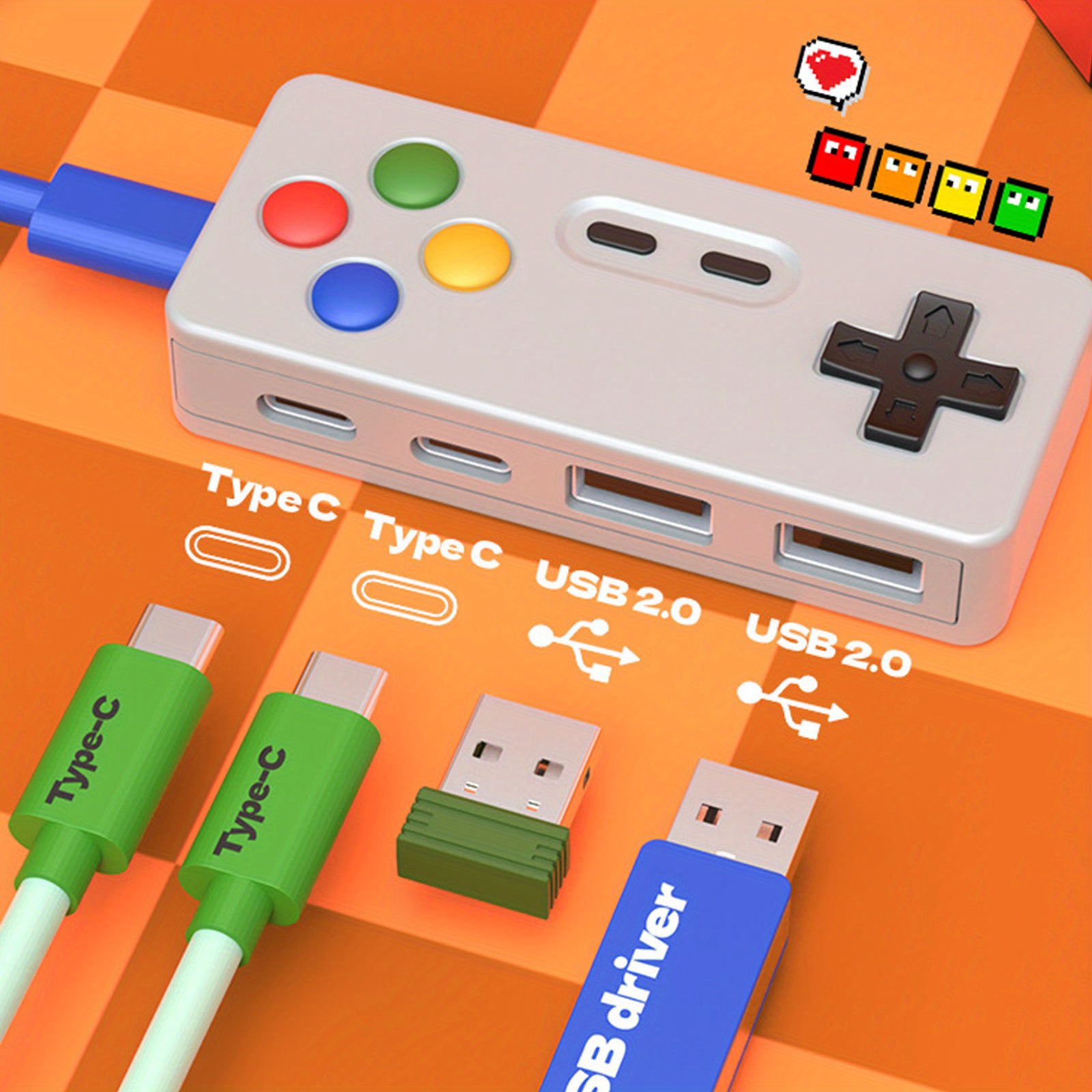 1PC Cartoon USB C Extension Ad - Gaming Keyboard Type C recensie en prijs