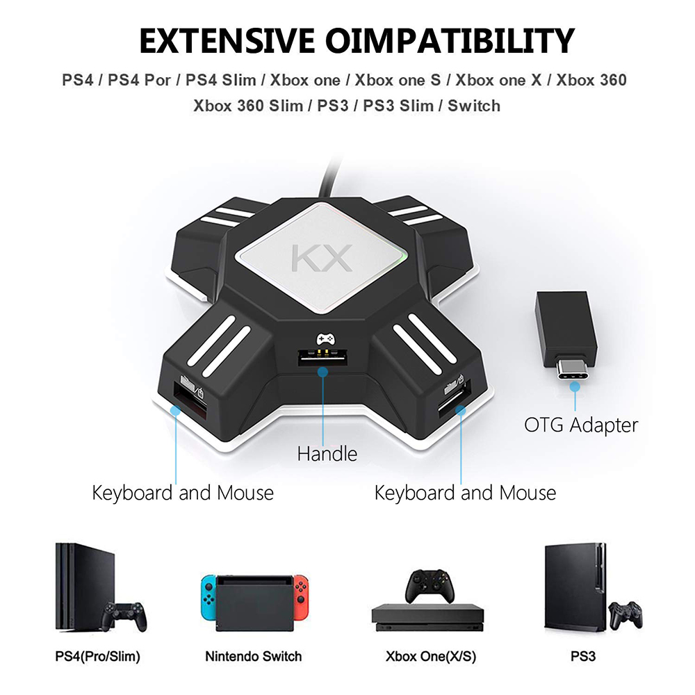 KX Adapter For PS4 Controller  - Gaming Keyboard And Mouse For Xbox recensie en prijs