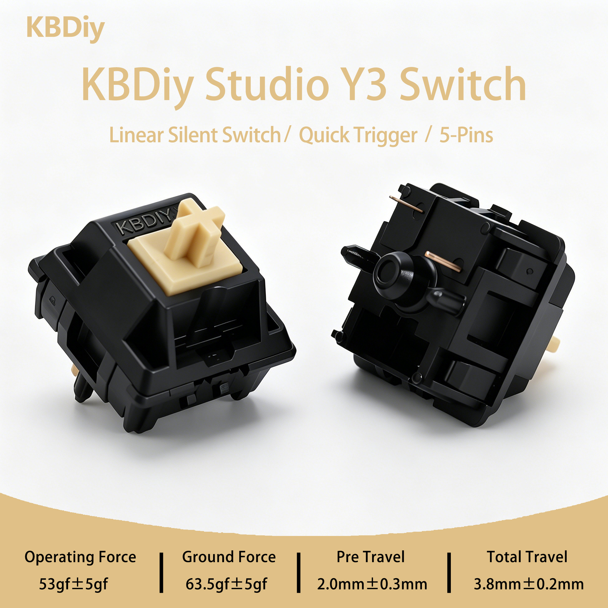 KBDiy Y3 Silent Switch Linear  - Gaming Keyboard Ergo recensie en prijs