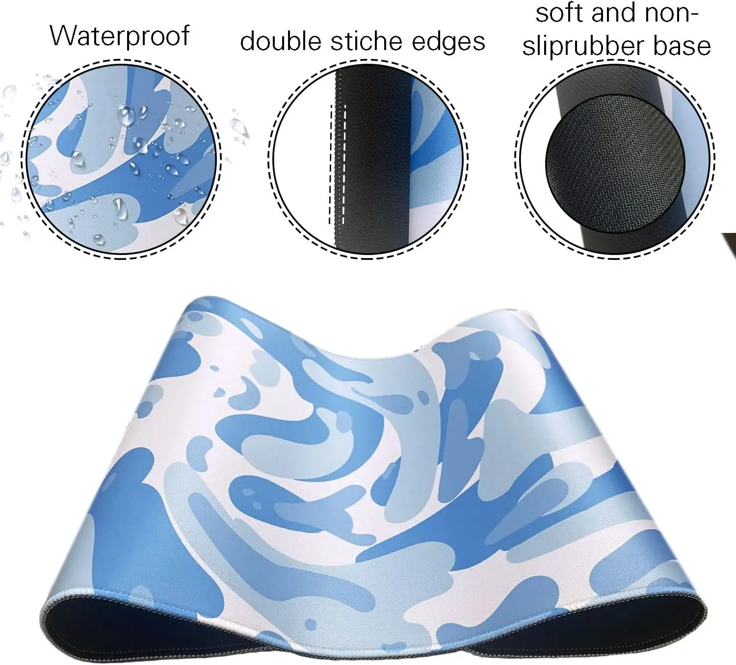 Light Blue Camo Swirl Pattern  - Gaming Keyboard Blue recensie en prijs