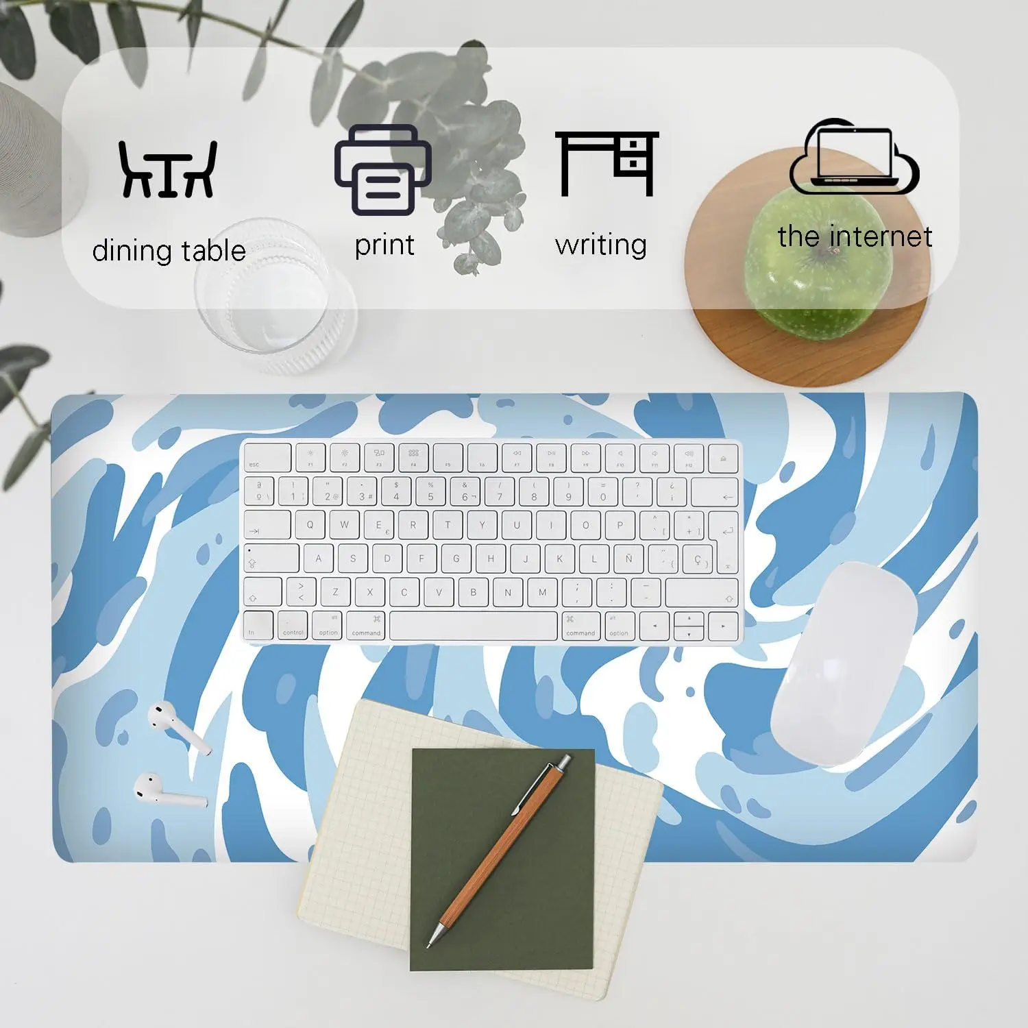 Light Blue Camo Swirl Pattern  - Gaming Keyboard Blue recensie en prijs
