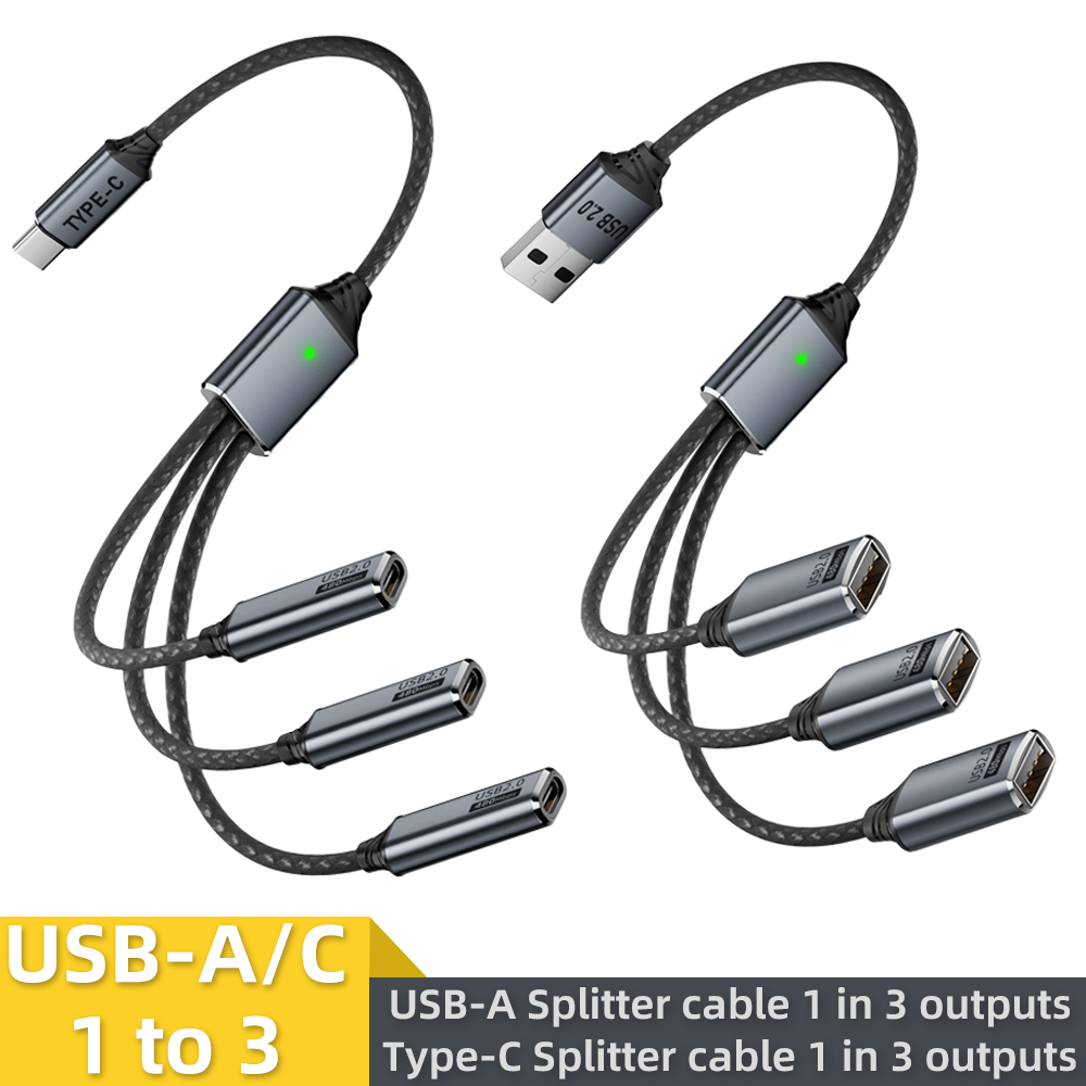 USB splitter cable 1-in-3outpu - Gaming Keyboard Type C recensie en prijs