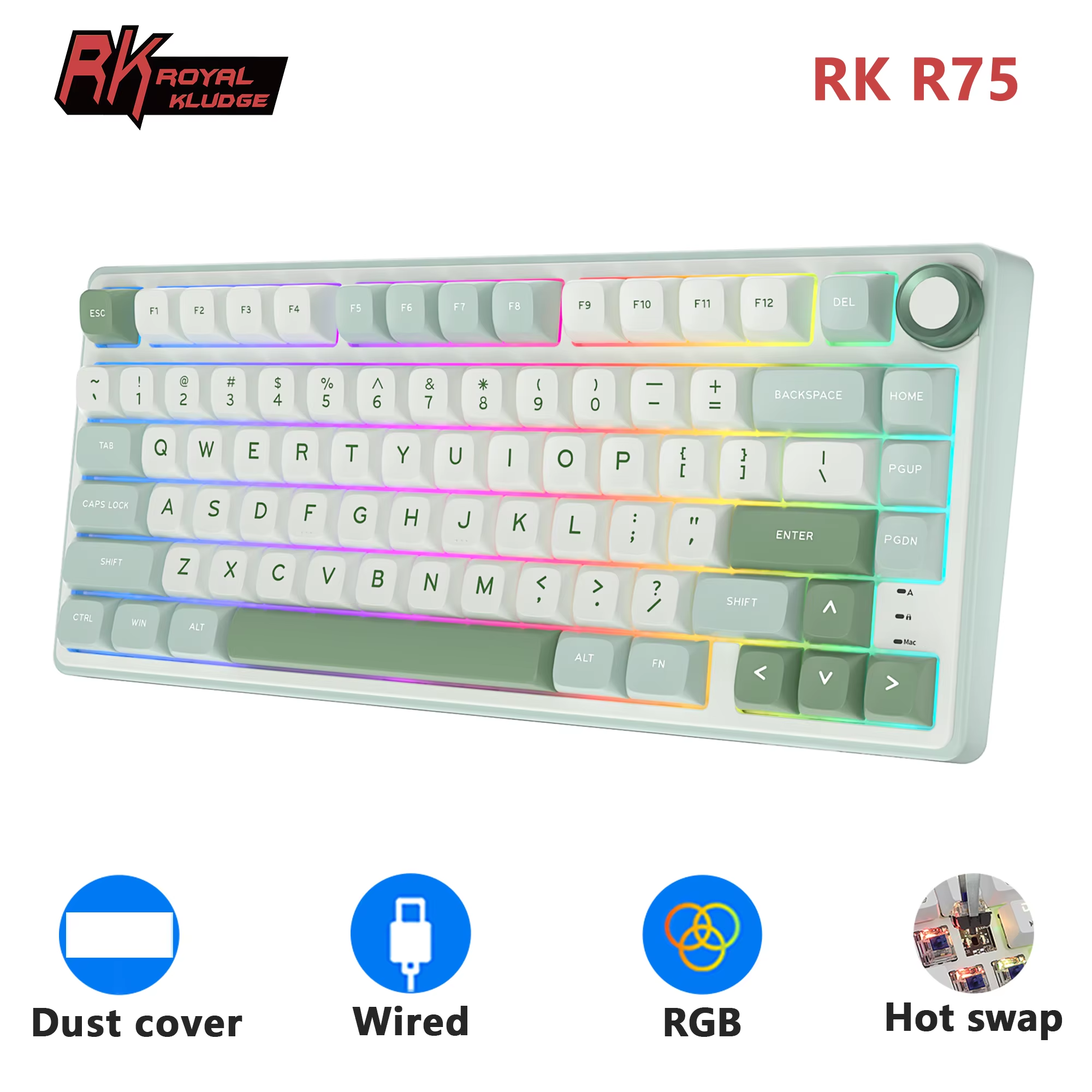 RK Royal Kludge R75 Gasket Wir - Gaming Keyboard Brand recensie en prijs
