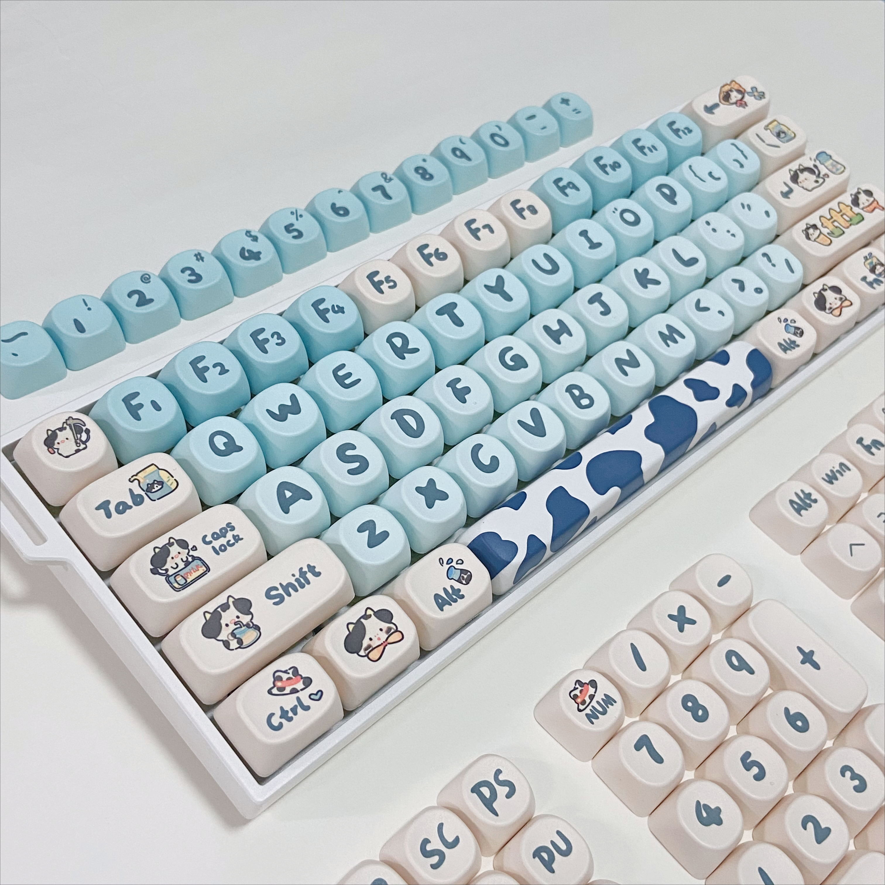 Blue Cow Keycaps for Mechanica - Gaming Keyboard Blue recensie en prijs