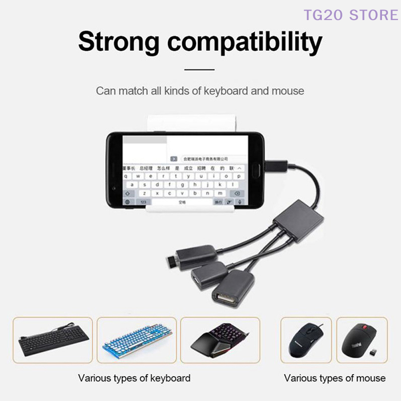 3in1 Micro USB To 2 OTG 3 Port - Gaming Keyboard Type C recensie en prijs