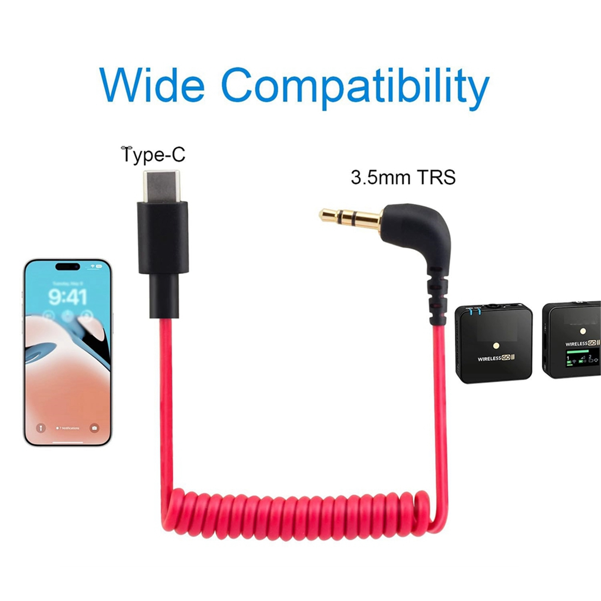 USB C to 3.5mm Cable for RODE  - Coiled Usb Cable recensie en prijs