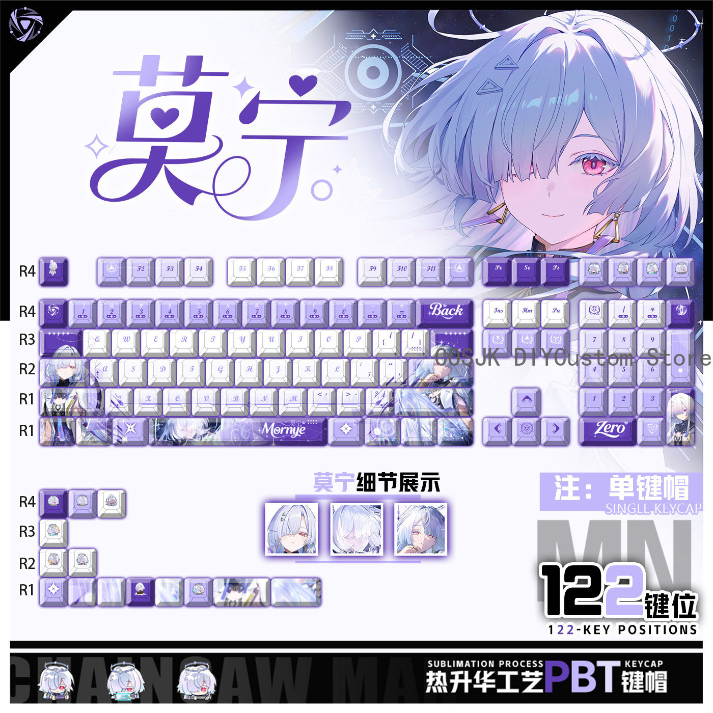 122 Keys Anime Mornye Wutherin - Gaming Keyboard Mechanical recensie en prijs