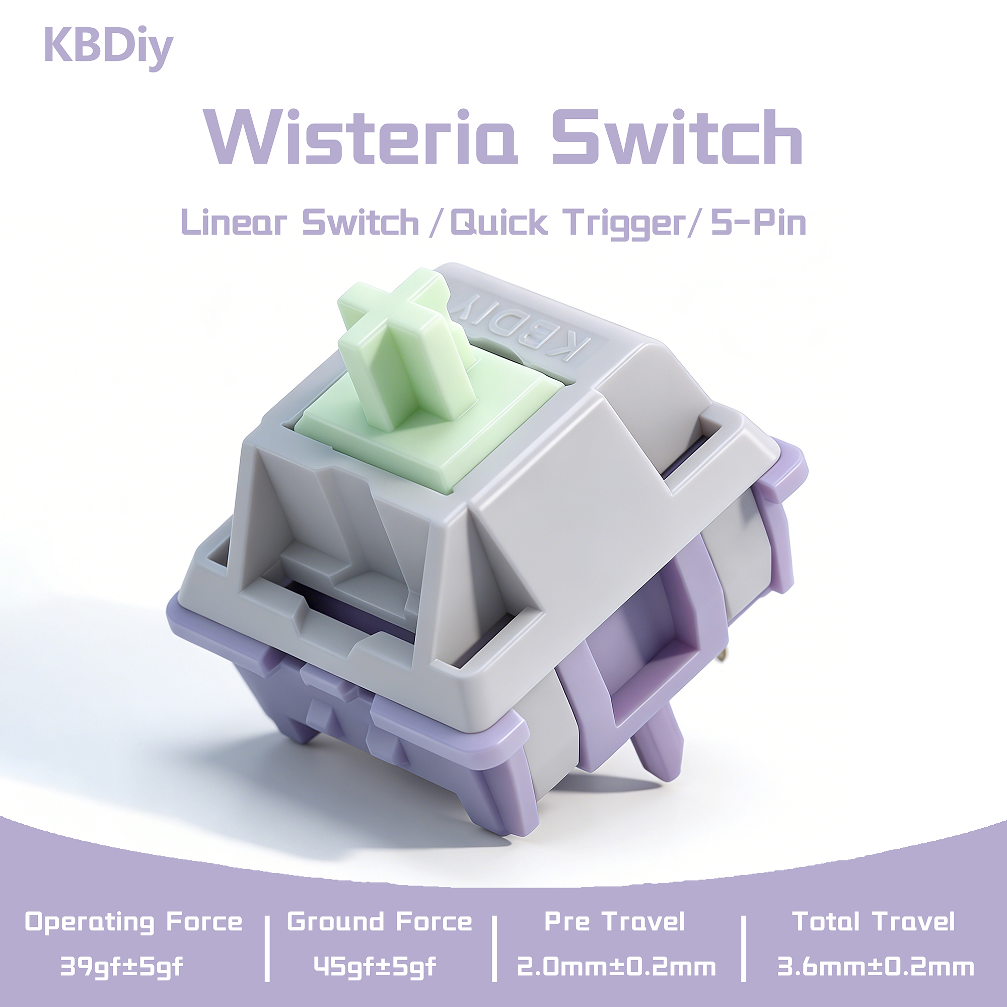 KBDiy Linear Switch Wisteria 5 - Gaming Keyboard Ergo recensie en prijs