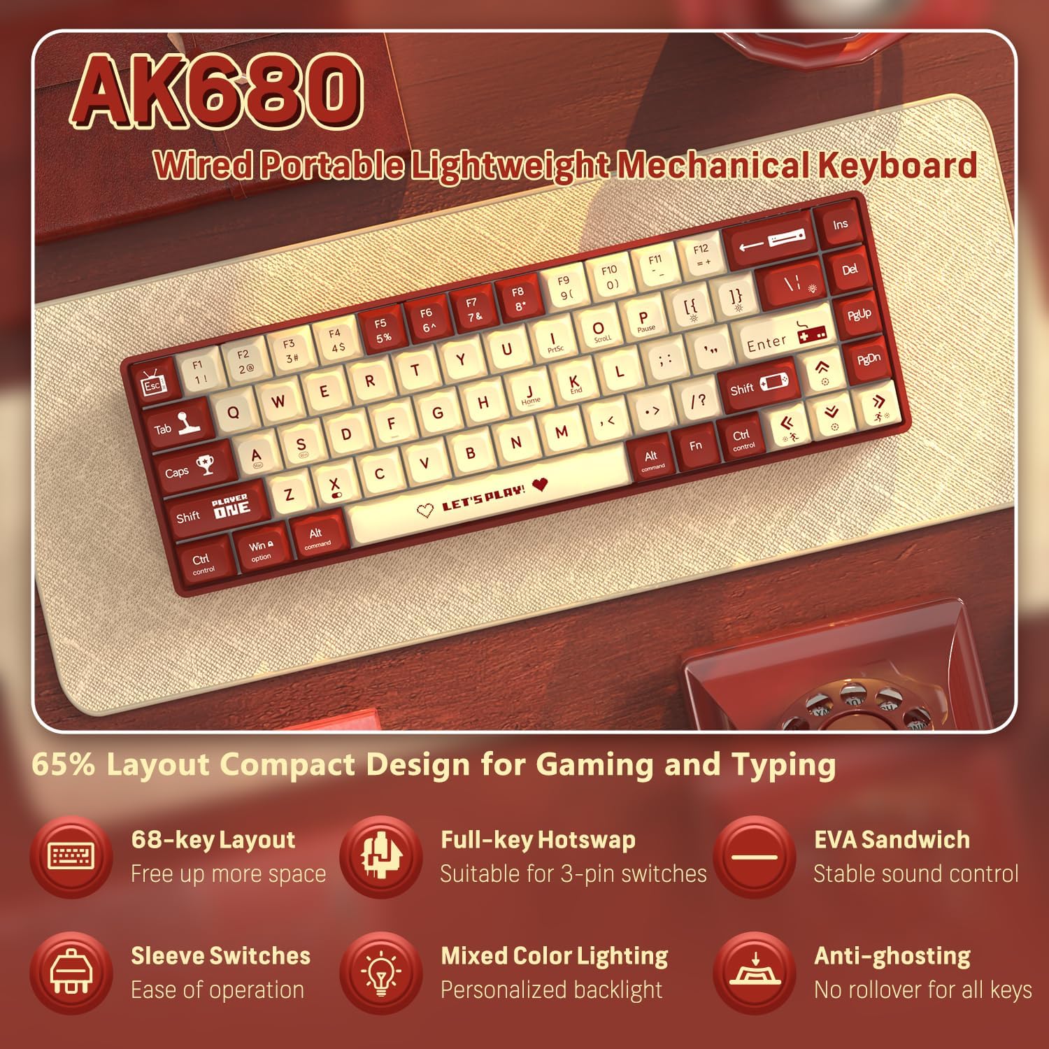 MAMBASNAKE x ATTACK SHARK AK68 - Gaming Keyboard Half recensie en prijs
