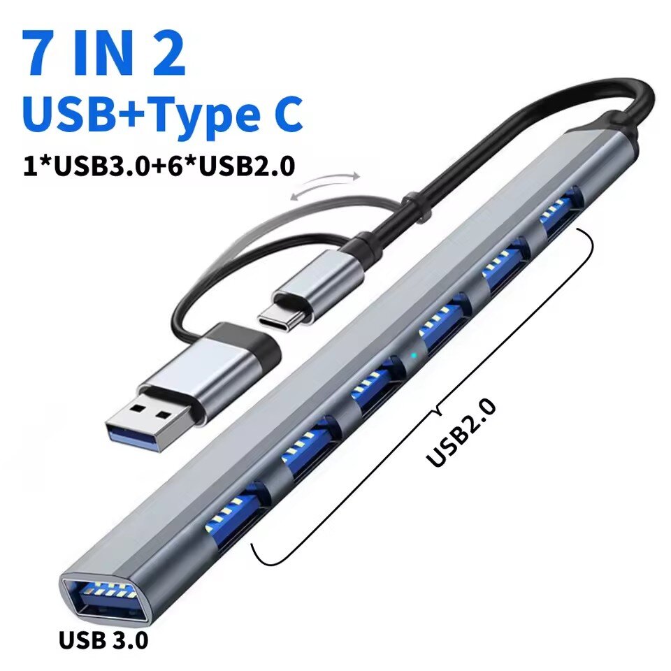 7 Ports USB 3.0 Type C HUB Exp - Gaming Keyboard Type C recensie en prijs