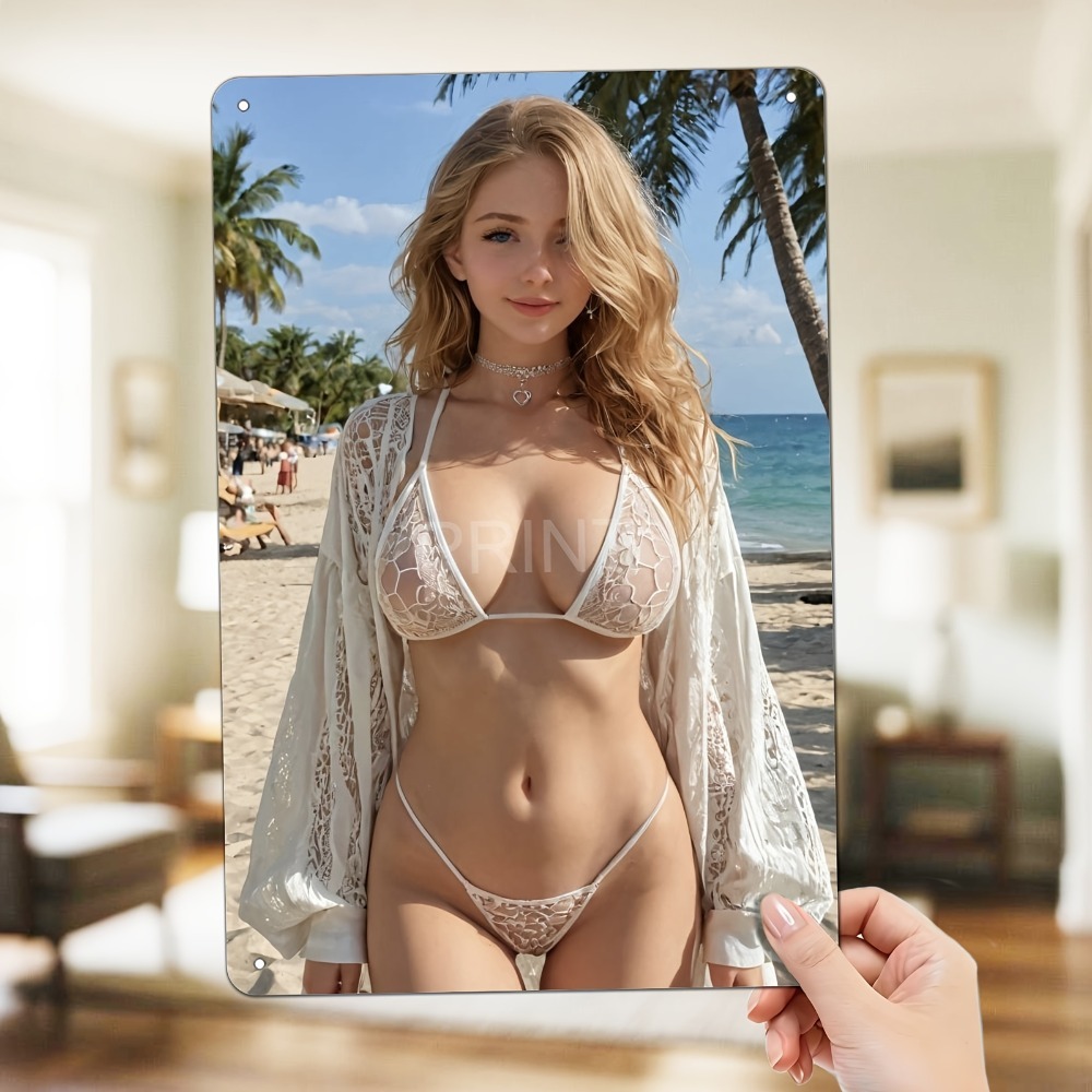 Blonde Bikini Curvy Girl Sexy  - Brass Weight Plate recensie en prijs