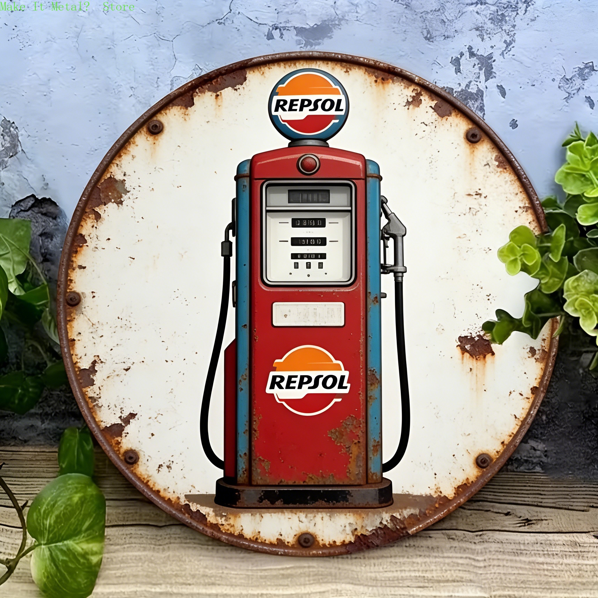Vintage Repsol Gas Pump Metal  - Brass Weight Plate recensie en prijs