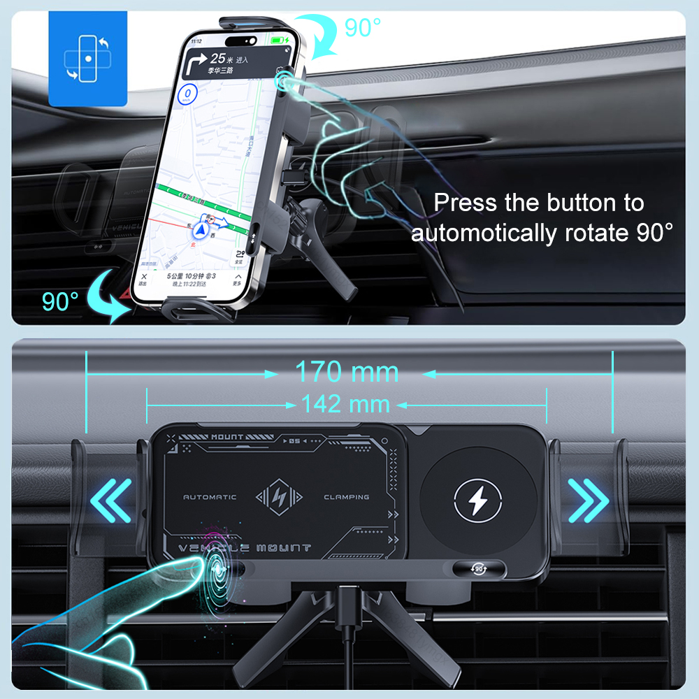 Car Wireless Charger Dual Coil - Coiled Usb Cable recensie en prijs