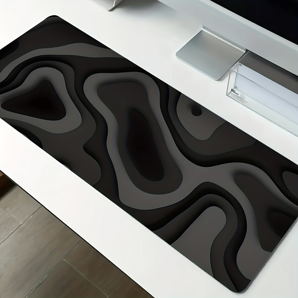 Black Gray Swirl Design large  - Gaming Keyboard Brand recensie en prijs