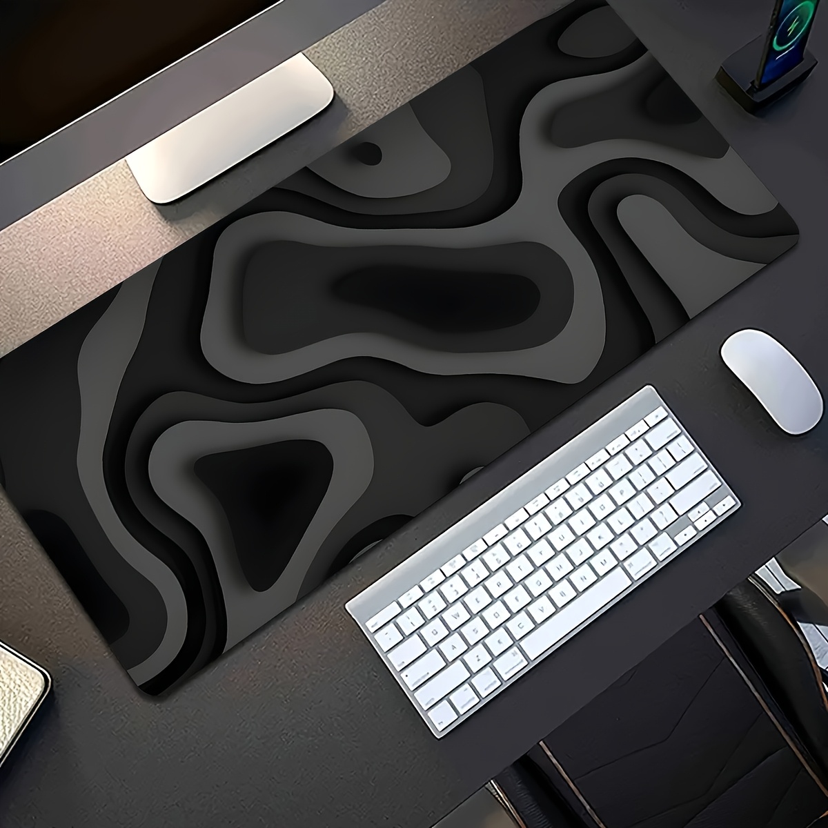 Black Gray Swirl Design large  - Gaming Keyboard Brand recensie en prijs