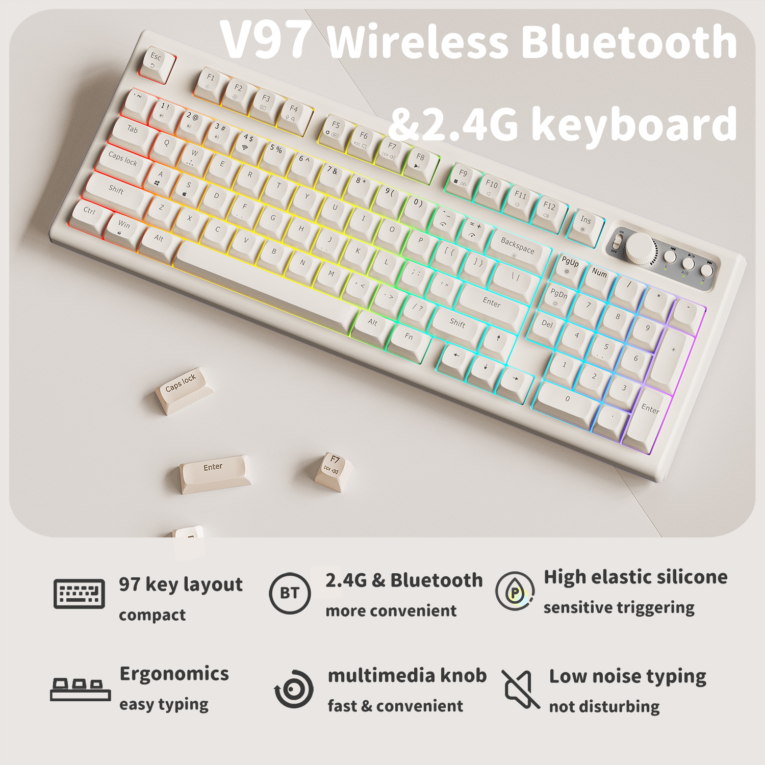 EWEADN V97 Cute Creamy Keyboar - Gaming Keyboard That Is Quiet recensie en prijs