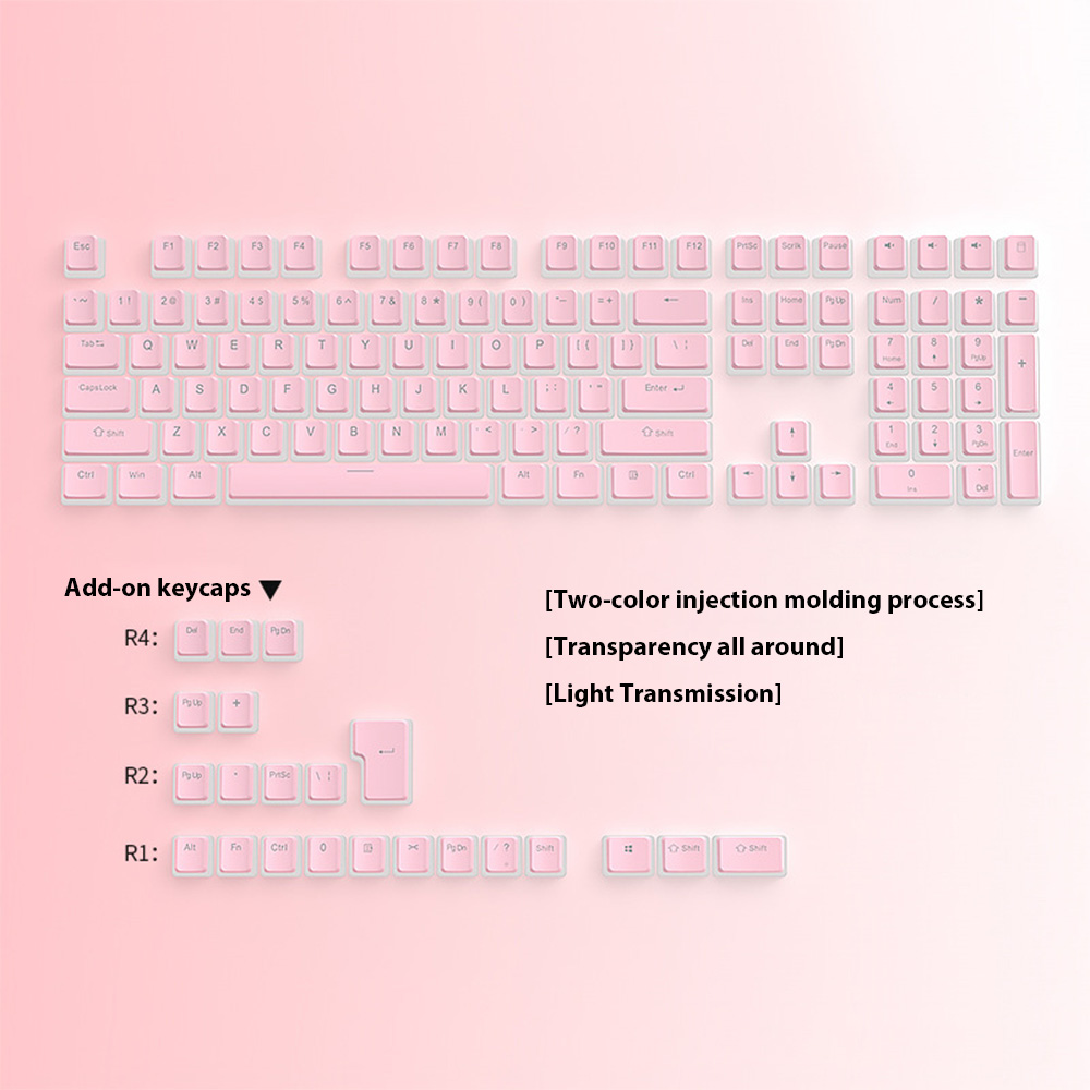 129 Keys Pudding Keycaps PBT D - Gaming Keyboard No Rgb recensie en prijs