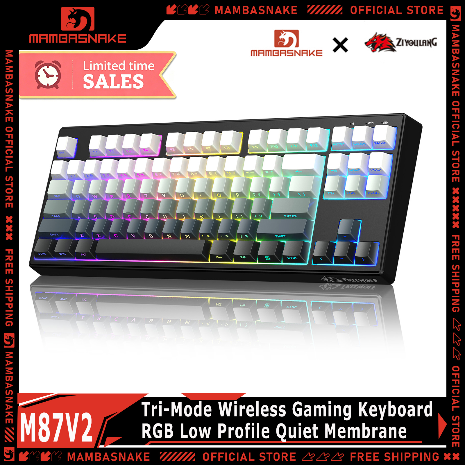 ZIYOULANG M87V2 87 Keys Tri-Mo - Gaming Keyboard That Is Quiet recensie en prijs