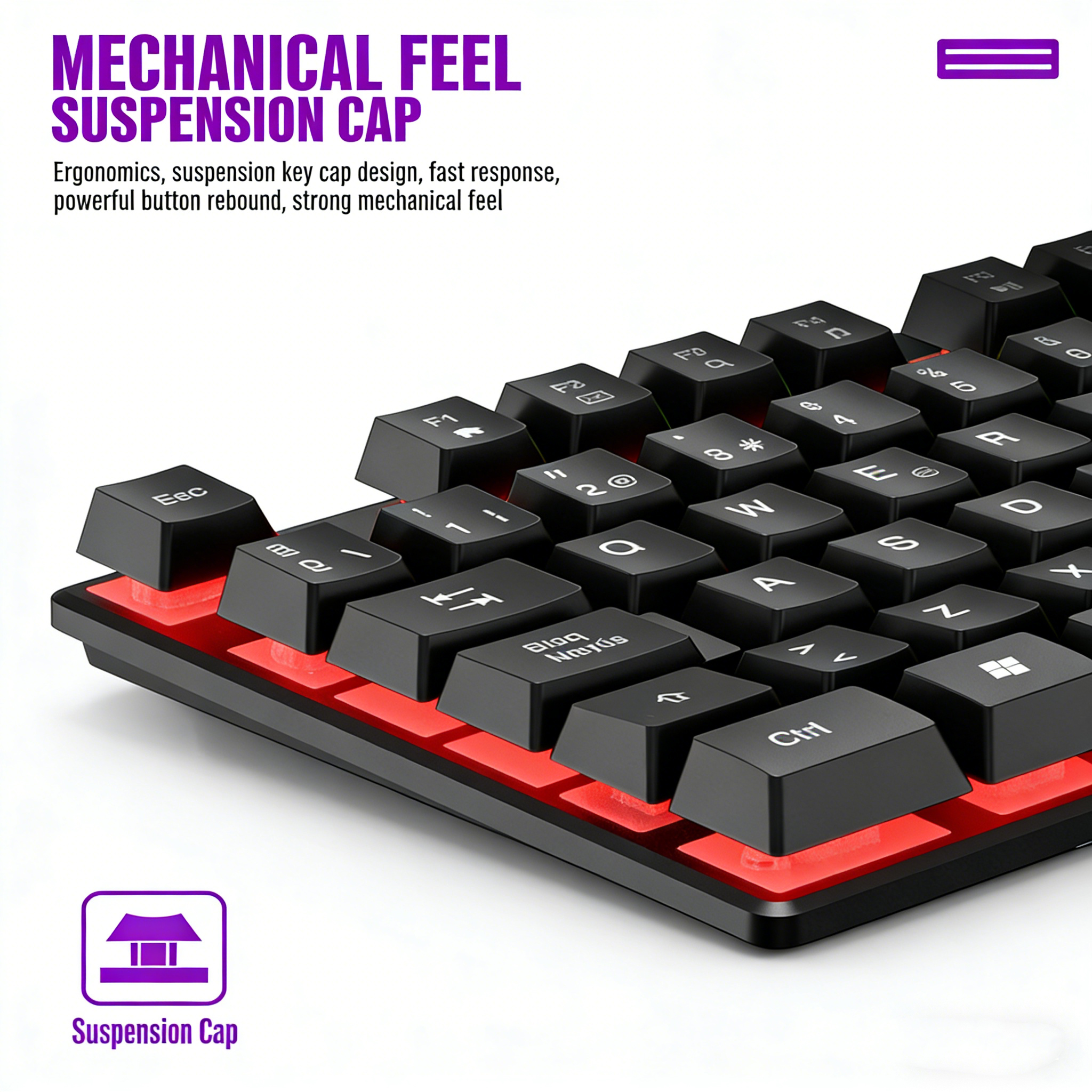 Mechanical feel Gaming Keyboar - Gaming Keyboard Half recensie en prijs
