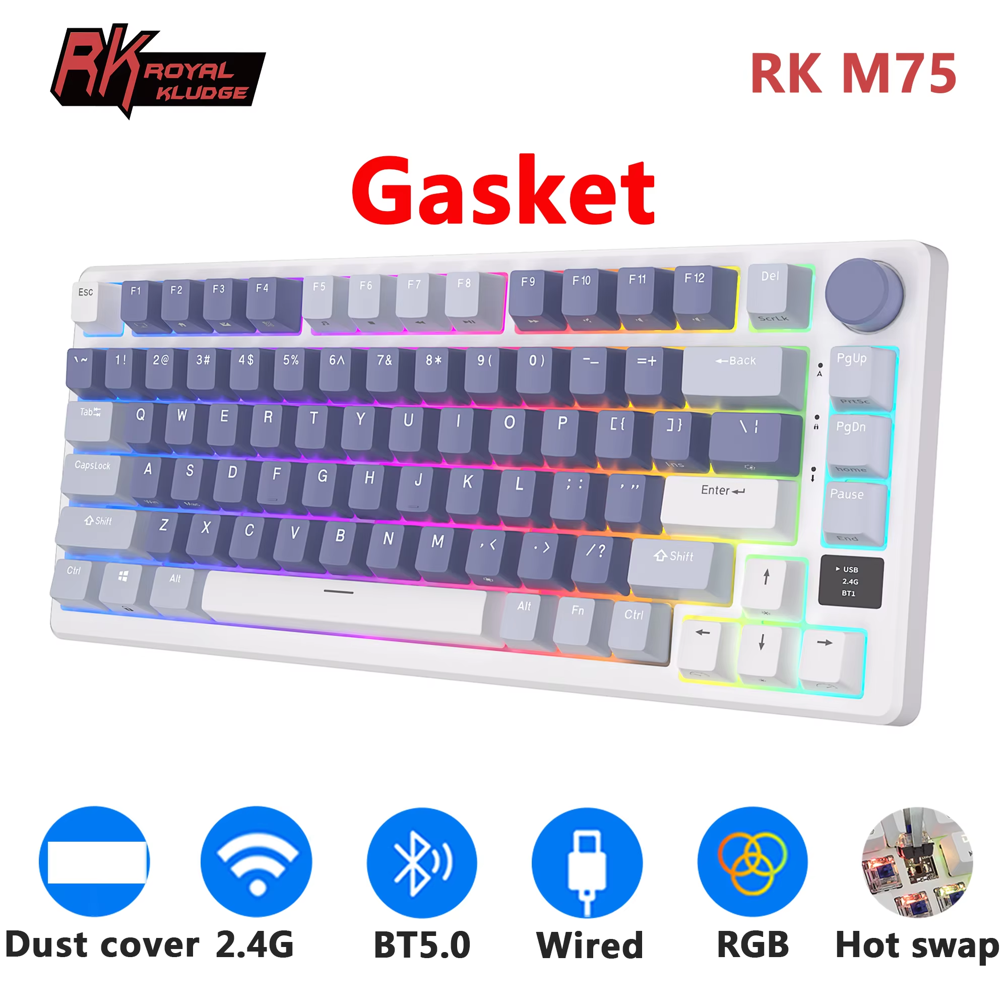 RK ROYAL KLUDGE M75 2.4G Wirel - Gaming Keyboard Brand recensie en prijs
