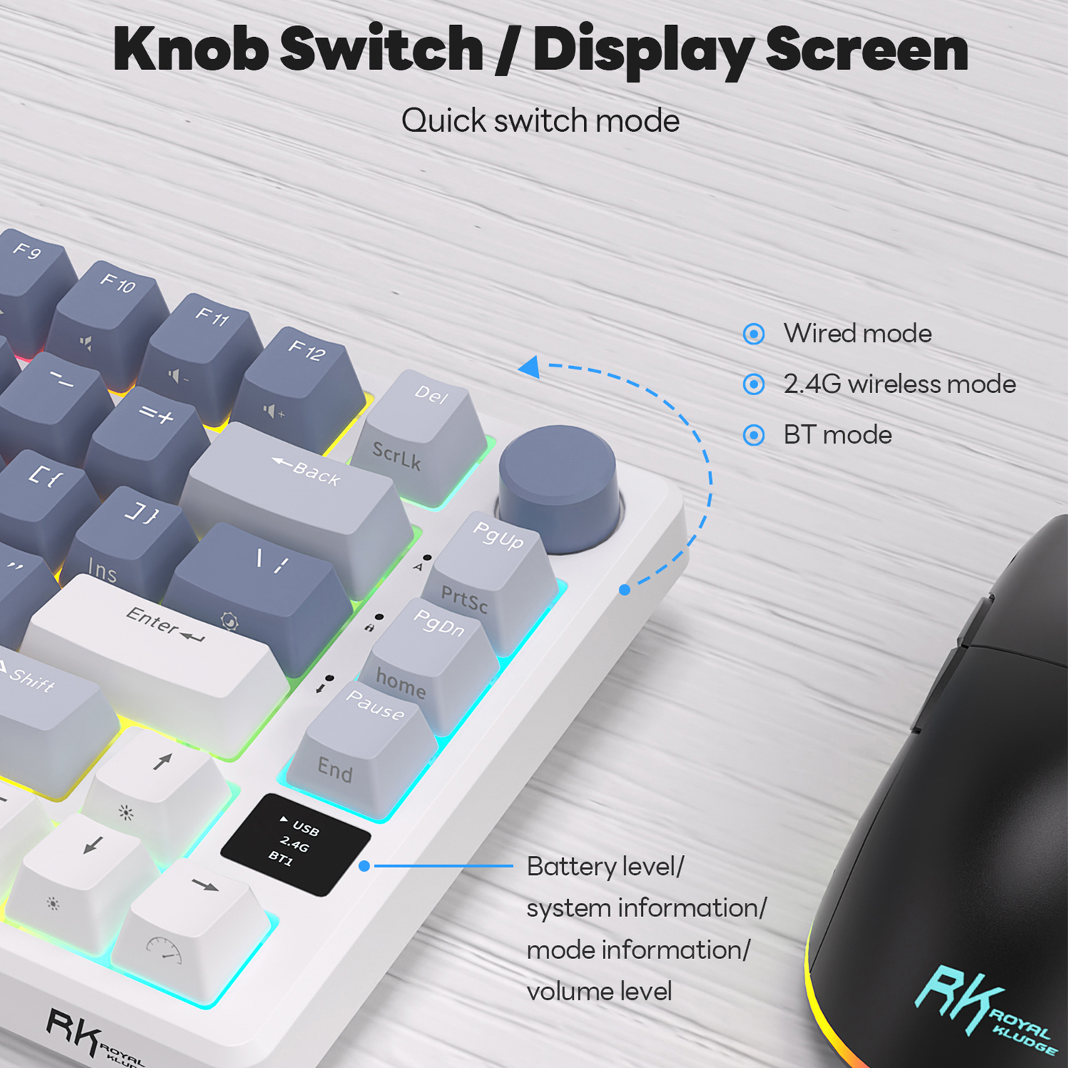 RK ROYAL KLUDGE M75 2.4G Wirel - Gaming Keyboard Brand recensie en prijs