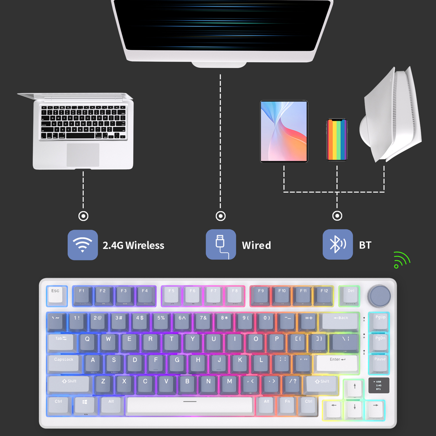 RK ROYAL KLUDGE M75 2.4G Wirel - Gaming Keyboard Brand recensie en prijs