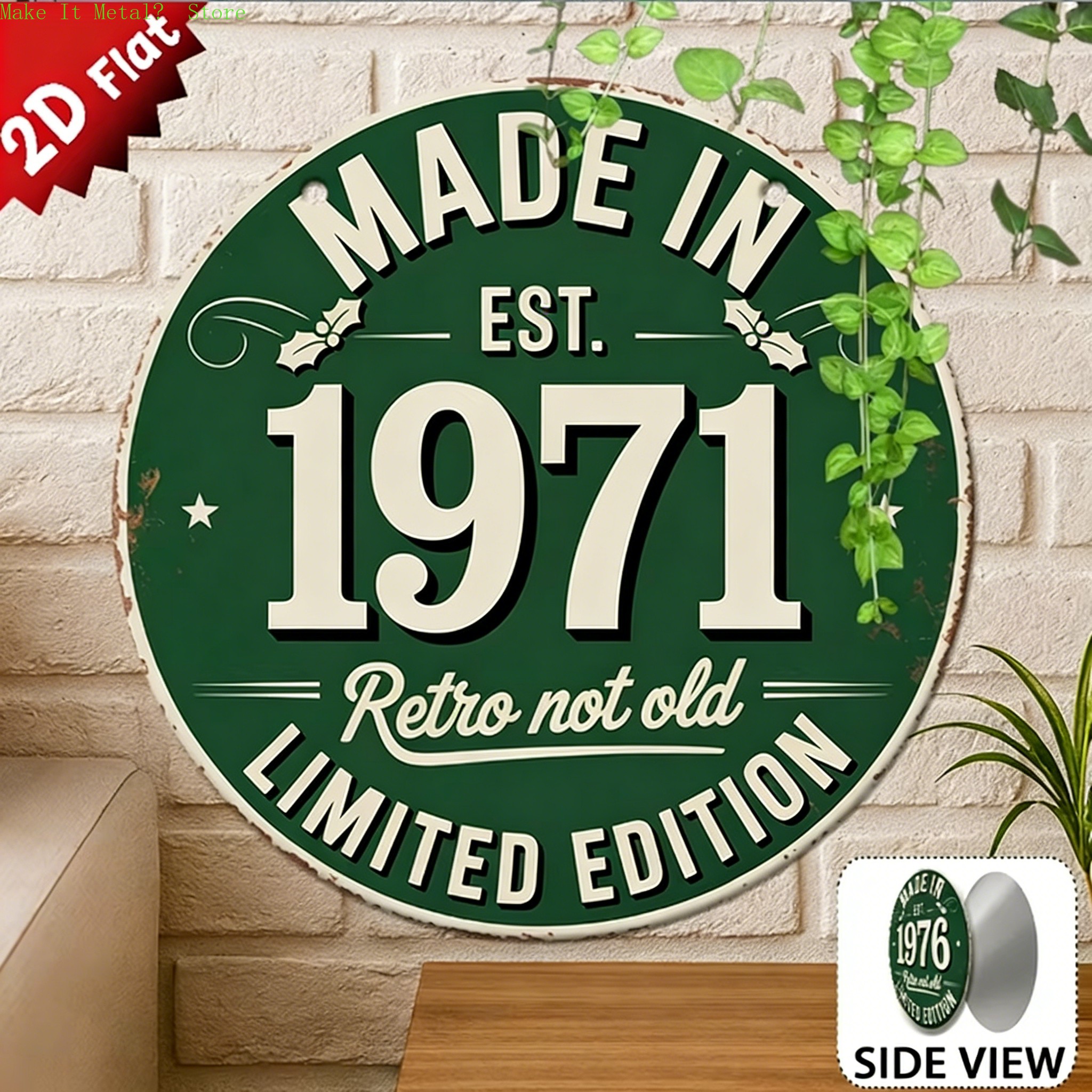 Made in 1976 Retro Not Old 2D  - Brass Weight Plate recensie en prijs