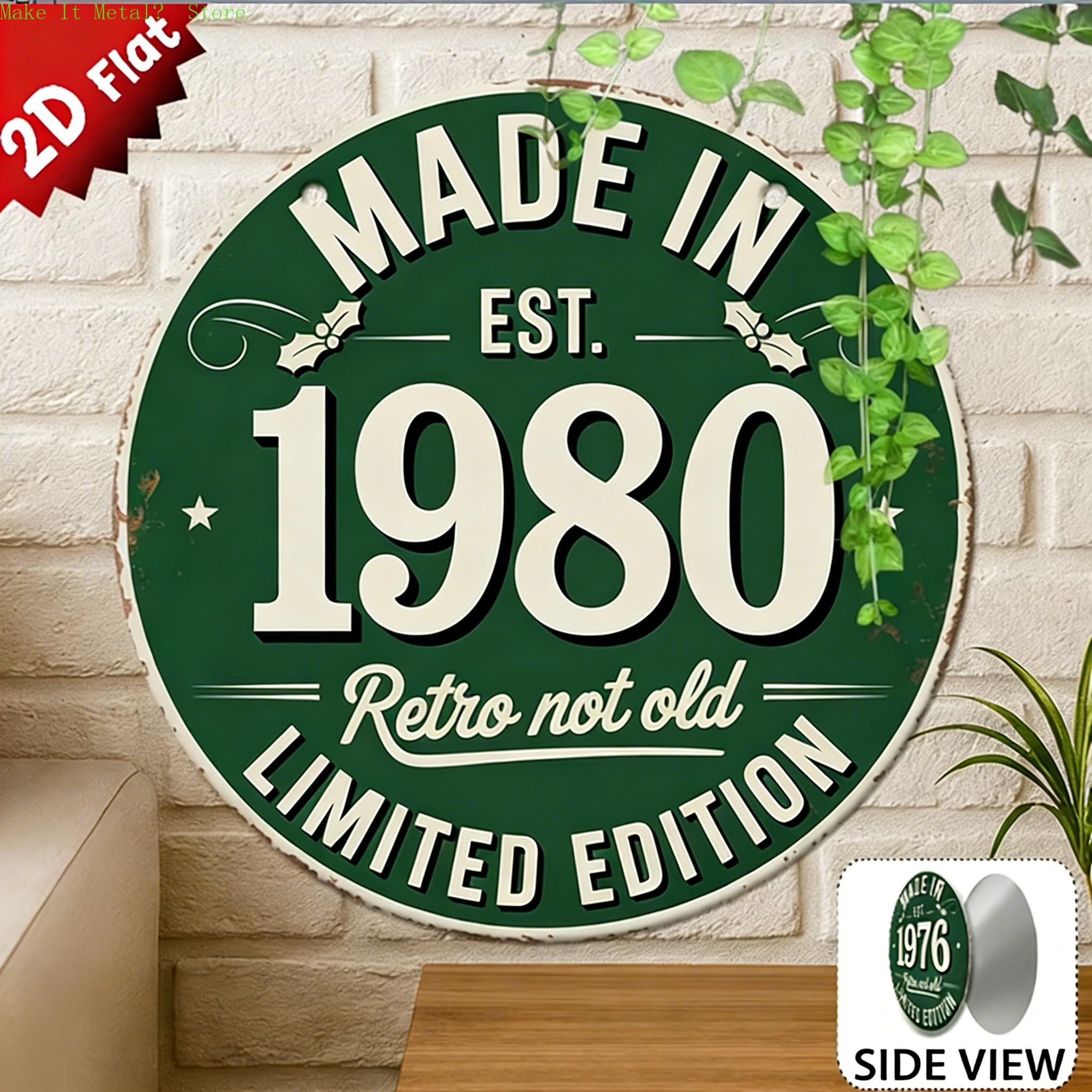 Made in 1976 Retro Not Old 2D  - Brass Weight Plate recensie en prijs