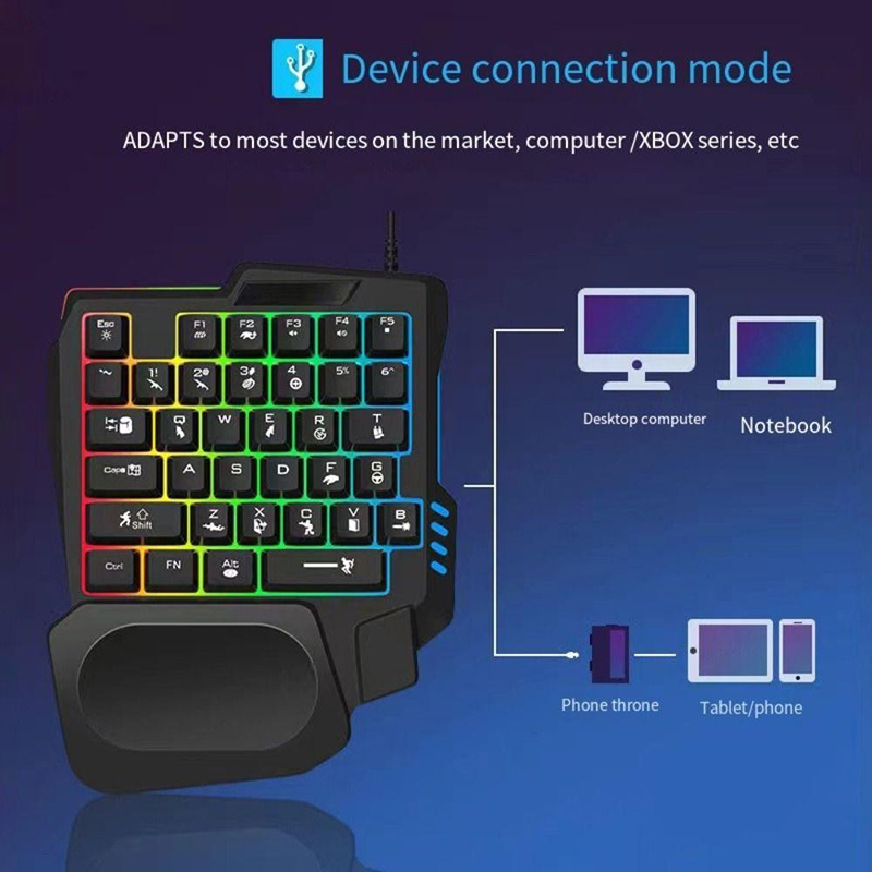 RGB Gaming Keyboard Single Han - Gaming Keyboard Half recensie en prijs