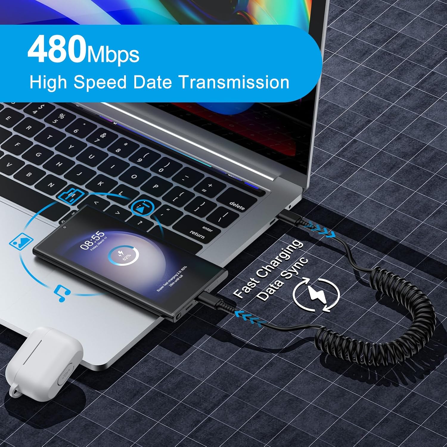 Android Auto USB C to USB C Ca - Coiled Usb Cable recensie en prijs